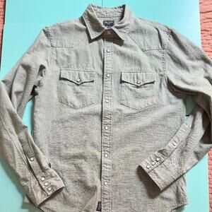 Todd Snyder X Three Looms Size Small Grey Pearl Snap Shirt